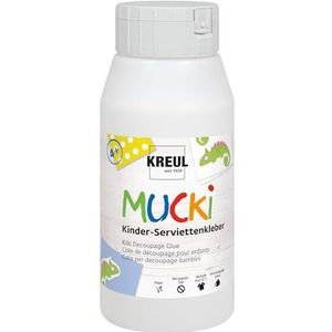 KREUL 24392 - MUCKI Kinderservettenlijm 750 ml - Afwasbare speciale lijm voor kinderservetten met gevoelige eigenschappen
