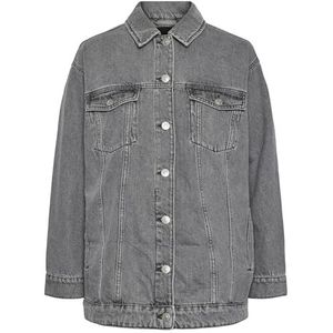 PIECES Pctika Ls Oversized DNM Jacket Noos Bc Jeansjas voor dames, grijs, XL