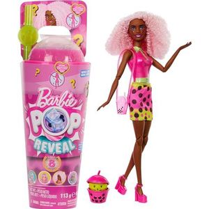 Barbiepop Pop Onthul Bubbelthee-reeks en Accessoires, Bessensmaak Geparfumeerde Modepop en Huisdier, 8 Verrassingen inclusief Kleurverandering, Kop met Opbergruimte, HTJ20