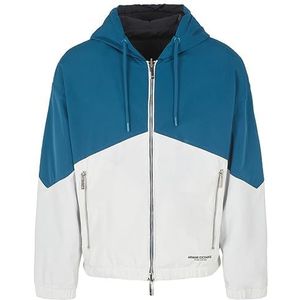 Armani Exchange Heren omkeerbaar, bi-kleur, hoodie, casual fit shell jack, legioen blauw/wit, medium, Legion Blue/White, M