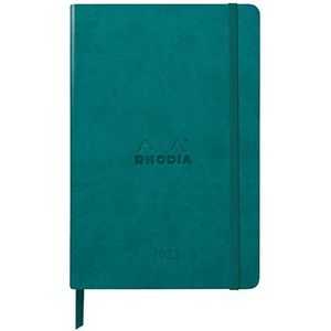 Rhodia Rhodia Webplanner 2023 remb.starr A5 kalender, verticaal, pauwenmotief, 160p, ivoorkleurig papier, 90 g + elastaan.