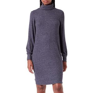 TOM TAILOR Dames Jurk met opstaande kraag 1034665, 30281 - Evident Anthracite Melange, 44