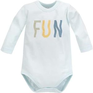 Pinokio Bodysuit Long Sleeve Fun Time, 100% Cotton Blue Fun, Jongens Gr. 62-92 (74), Blue Fun Time, 74 cm