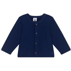 Petit Bateau Gebreid vest voor baby, blauw, 3 Maanden