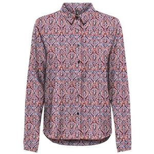 ONLY Dames Onlnova Life Elite L/S Lynne Shirt AOP Blouse, Rood Oranje/Aop: 591 Soul, XS
