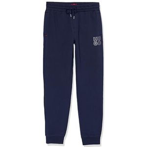 HUGO Stacked Logo Cuffed Lounge Pants Deep Sea Blue