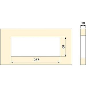 Emuca - Kabeldoorvoer tafel, rechthoekig, 269 x 80 mm, om in meubilair in te bouwen, Aluminium, Mat geanodiseerd, 5 st.