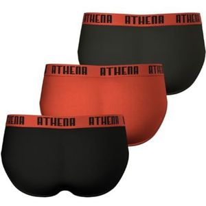 ATHENA - Basic Color - Set van 3 Slips - Zwart - Rood - Katoen
