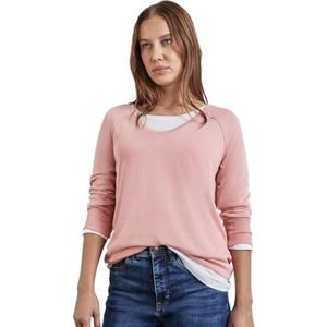 Shirt met gebreide look, bloemblaadjes roos, 38