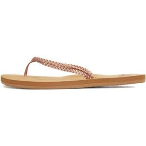 Roxy Costas Flip Flop sandalen, teenslippers voor dames, Rozengoud., 38 EU