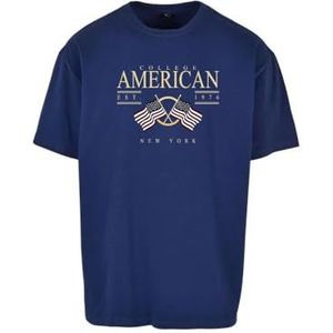 T-shirt American College met korte mouwen, kinderblauw, maat 16 jaar, model AC2, 100% katoen, Blauw, 16 Jaar