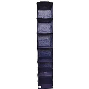 Organizer kast 30 x 30 x 120 cm, met 6 niveaus, ruimtebesparend, om op te hangen voor truien, T-shirts, schoenen, tassen - blauw - House Collection