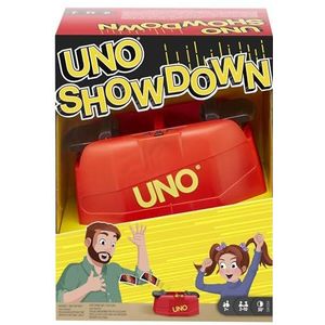 UNO Showdown Kaartspel voor het hele gezin met 112 kaarten en UNO Showdown unit, leuk cadeau voor een spelletjesavond met kinderen vanaf 7 jaar, volwassenen of het hele gezin, GKC04