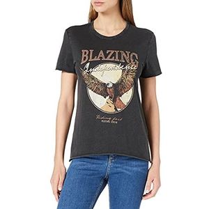 ONLY Onllucy Reg S/S Top Jrs Noos T-Shirt dames,Zwart/Print: blazing,XS