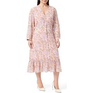 caneva Midi-jurk voor dames, met bloemenprint, Roze, meerkleurig., L