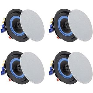 Herdio 4 inch 160 watt Bluetooth-plafondluidsprekers voor badkamer, keuken, woonkamer, kantoor (2 paar)