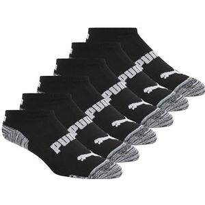 PUMA womens Low Cut 6 Pack No Show Socks, Black/Grey, 9 11 US