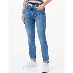 7 For All Mankind Dames HW Skinny Slim Illusion Stride Jeans, Light Blue, Regular