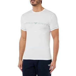 Emporio Armani Heren Mannen Mannen Crew Neck Underlined Logo T-Shirt, wit, XL