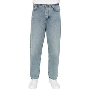 Trendyol Mannelijke hoge taille rechte pijpen wijde pijpen jeans, marineblauw, 42