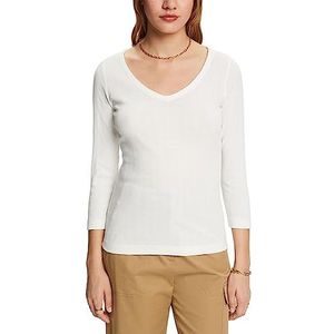 ESPRIT Longsleeve in pointelle-design, off-white, M