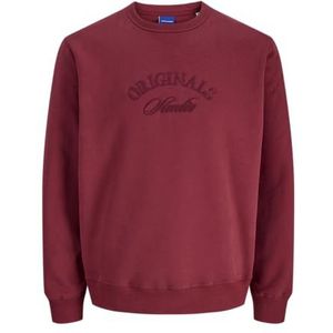 JACK & JONES Jorbleecker Branding Sweat Crew Bf, Tibetaans rood., XXL