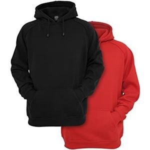 Urban Classics heren hoodie, zwart + rood, S