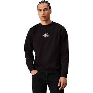 Calvin Klein Jeans Sweatshirt met ronde hals en capuchon voor heren, zwart., XXS