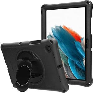 TECHGEAR Bumper beschermhoes compatibel met Samsung Galaxy Tab A8 2021 10,5 (SM-X200/X205) schokbestendige rubberen beschermhoes met versterkte randen en hoeken + beschermfolie, zwart