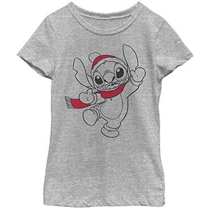 Disney Lilo & Stitch Christmas Stitch Sjaal And Beanie Girls T-Shirt, Athletic Heather, XS