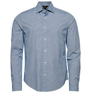 Superdry Studios Micro Textured Shirt voor heren, Blauw geruit, XL