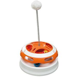 Ferplast Vertigo Kattenspeelgoed met pluche, 2 ballen, antislip voeten, combineerbaar, Ø 24 x 36,5 cm