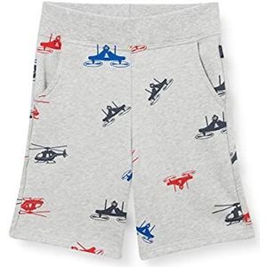 Sanetta Jongensbroek van gebreide stof grijze jeans, Metallic melange, 116 cm