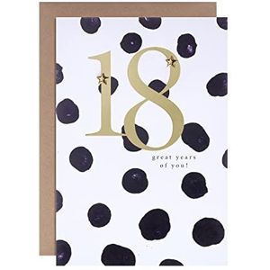 Hallmark 18e verjaardagskaart - Hedendaags op tekst gebaseerde Polka-dot ontwerp
