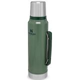 Stanley Classic Legendary Bottle 1L / 1.1QT Hammertone Green – Thermosfles houdt 24 uur warm of koud - Vaatwasserbestendig - Roestvrijstalen Thermoskan - Lekvrij - BPA-vrij