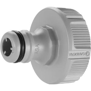 Gardena kraanverbindingsstuk 33,3 mm (G 1 inch): Adapter voor het aansluiten van een waterslang, Anti-Splash technologie, vorstbestendig, Original Gardena System, losse verpakking (18222-20)