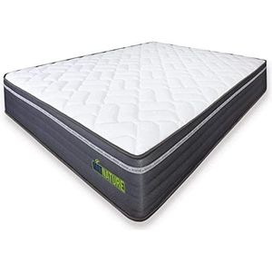 Matnature MatFoam omkeerbaar viscosoft-matras, stevig en vormvast, hoogte 21 cm, zeer ademend, antibacterieel, optimale thermoregulering, antislip stof (120 x 180 cm)