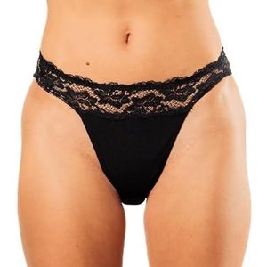 Bambody Absorberende bikini: kanten broekjes voor de heupperiode | beschermend ondergoed voor dames, 1 pakket: Zwart, XS