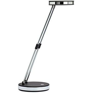 MAUL bureaulamp LED Puck op voet, verschuifbaar in hoogte, daglihct wit licht, zwart