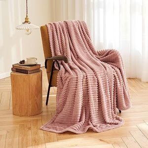 MIULEE Flanellen fleece plaid zachte warme comfortabele plaids voor bank, corduroy pluizige deken bed kussen voor slaapkamer, bank, reizen, kinderen slaapkamer accessoires 60 x 80 inch Claret