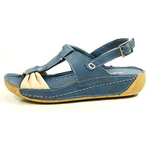 Andrea Conti Dames 0799202002 Fashion Sandalen, Blauw Blau Blau Beige 300, 40 EU