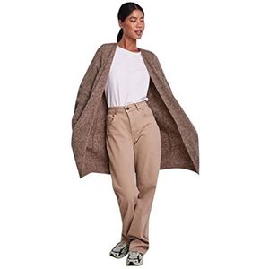 PIECES Dames PCELLEN LS Long Knit Cardigan NOOS 17098266, fossiel, S