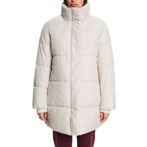 ESPRIT - Damesjas - Lichtbeige - Lange Bufferjas - 100% Gerecycled Materiaal