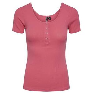 PIECES Pckitte Ss Top Noos T-shirt voor dames, roze (hot pink), S