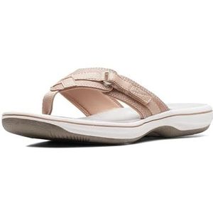 Clarks Breeze Sea dames Teenslipper Teenslipper, Taupe Synthetisch , 41 EU