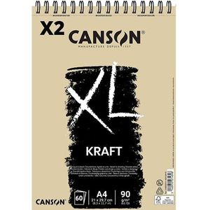 Canson XL Kraft Spiraalalbum, microgeperforeerd, A4, 60 vellen, 90 g, beige