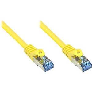 Kabelmeister SO-33853 Cat6A Ethernet 10-Gigabit LAN patchkabel, 25 m, kopergeleider, rasterbescherming RNS, dubbel afgeschermd S/FTP, PiMF, 500 MHz, halogeenvrij geel