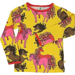 Småfolk Meisjes Ls. Horse T-shirt, geel, 86 cm