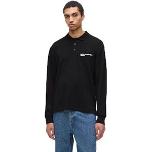 KARL LAGERFELD - Polo Piqué - Zwart - Lange Mouwen