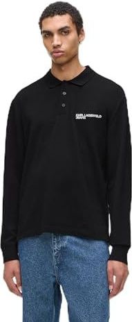 KARL LAGERFELD - Polo Piqué - Zwart - Lange Mouwen